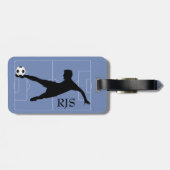 サッカーの選手分野のモノグラム ラゲッジタグ (裏面横)