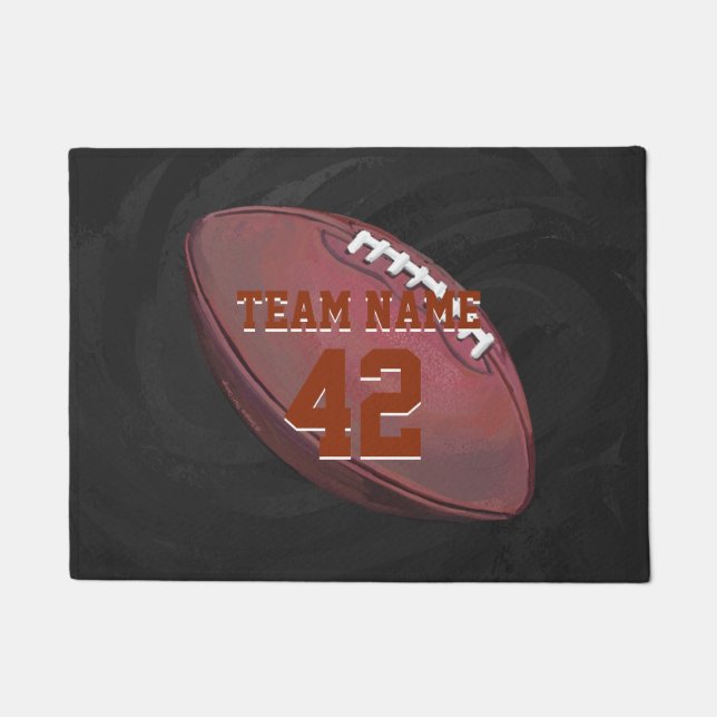 サッカーの選手絵を描名 ドアマット (正面)