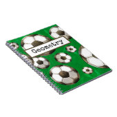 サッカーの野球緑のサッカーボールの主題 ノートブック (右側)