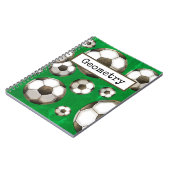 サッカーの野球緑のサッカーボールの主題 ノートブック (左側)