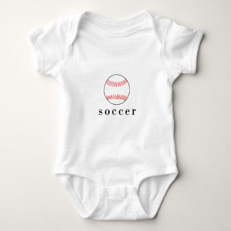 サッカーの野球 楽しい おもしろい スポーツTシャツ ベビーボディスーツ