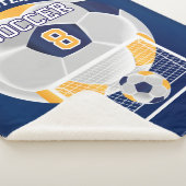 サッカーの金ゴールド、白と青 シェルパブランケット (3/4)