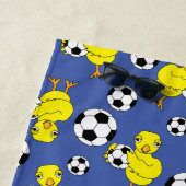 サッカーの雛パターン ビーチタオル (インサイチュ)