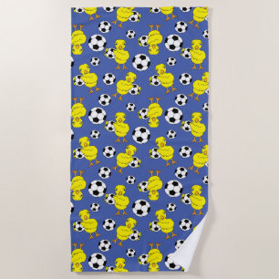 サッカーの雛パターン ビーチタオル