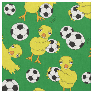 サッカーの雛パターン ファブリック