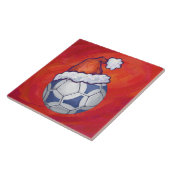 サッカーの青と白のフェスティバルが赤に浮かぶボール タイル (側面)