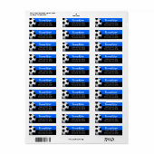 サッカーの青と黒のアドレス ラベル (フルシート)