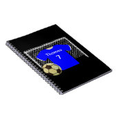 サッカーの青パーソナライズされた組のシャツ ノートブック (右側)