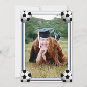 サッカーの青黒の卒業式パーティー 招待状 (裏面)