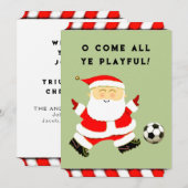 サッカーの面白いホリデーカード シーズンカード (正面/裏面)