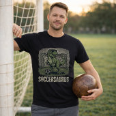 サッカーの面白い恐竜ゴールキーパー Tシャツ