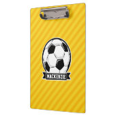 サッカーの黄色い球上ストライプ部 クリップボード (左)