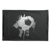 サッカーの黒い枕カバー 枕カバー (裏面)