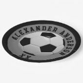 サッカーの黒の名前とジャージーの個人設定 ペーパープレート (アングル)