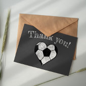 サッカーの黒板ハート サンキューカード