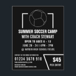 サッカーの黒白ボール、サッカー広告キャンプ チラシ<br><div class="desc">ブラックサッカーボール、サッカーキャ広告ンプのフライヤーの名刺の店。</div>