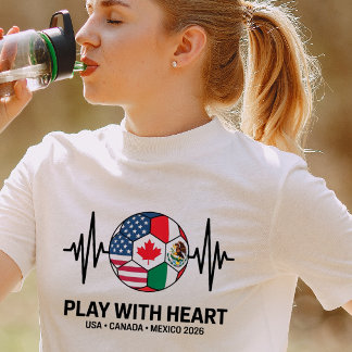 サッカーの鼓動 USA カナダ メキシコ 2026 トライブレンドTシャツ