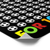 サッカーの100番目の学校の100日のためのボールを持つ ポスター (角)