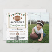 サッカーの2回目の誕生日パーティー写真 招待状 (正面)