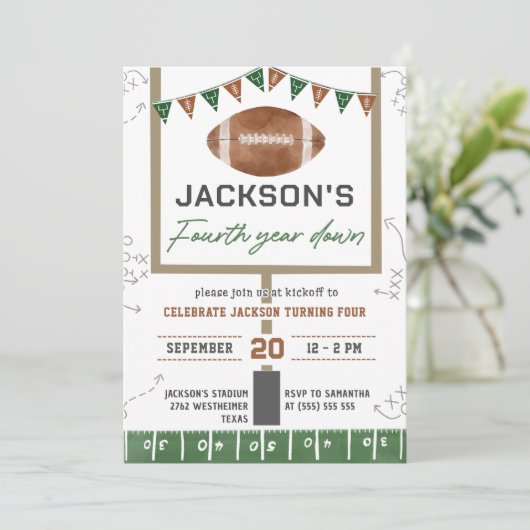 サッカーの4th誕生日パーティー 招待状 (スタンド正面)