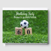 サッカーの60歳の誕生日でボールと60位 ゲストブック (正面)