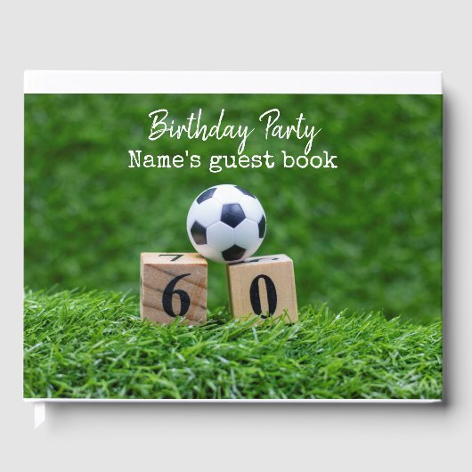 サッカーの60歳の誕生日でボールと60位 ゲストブック (正面)