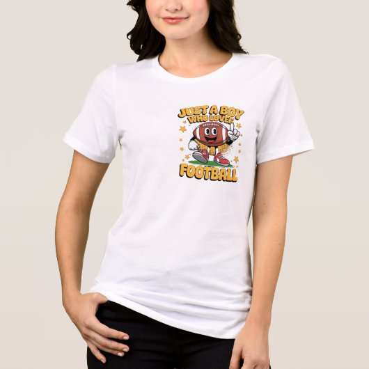 サッカーのtシャツが大好きな少年 トライブレンドTシャツ (正面)