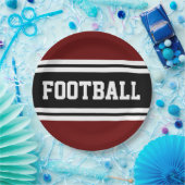 サッカーはっきりしたレッド白黒レーシングストライプズ ペーパープレート (パーティー)