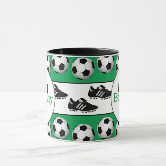 サッカーはカスタマイズ可能加えます一流のコーヒー・マグを遊ばします マグカップ (中央)