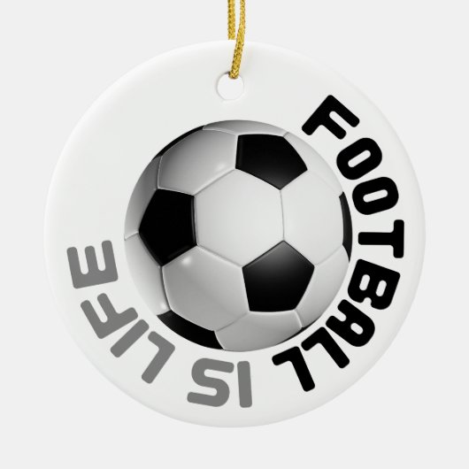 サッカーは人生である セラミックオーナメント (正面)