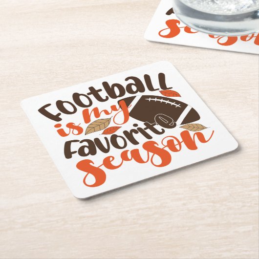 サッカーは私のお気に入りのセサオン スクエアペーパーコースター (アングル)