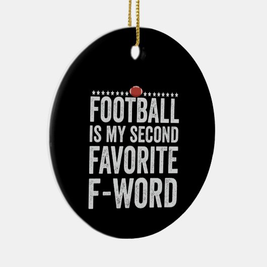 サッカーは私のお気に入りの第二の言葉のおもしろい贈り物 セラミックオーナメント (右)