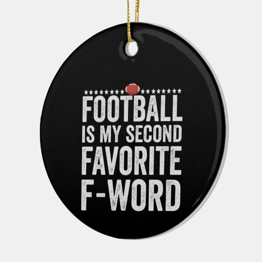サッカーは私のお気に入りの第二の言葉のおもしろい贈り物 セラミックオーナメント (左)