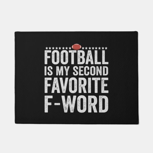 サッカーは私のお気に入りの第二の言葉のおもしろい贈り物 ドアマット (正面)