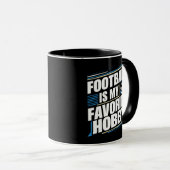 サッカーは私のお気に入りの趣味で、スポーツマグカップ マグカップ (正面右)