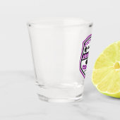 サッカーは私のシーズンお気に入りのロゴ紫ブラック ショットグラス (左)