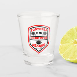 サッカーは私のシーズンお気に入りのロゴ赤ブラック ショットグラス