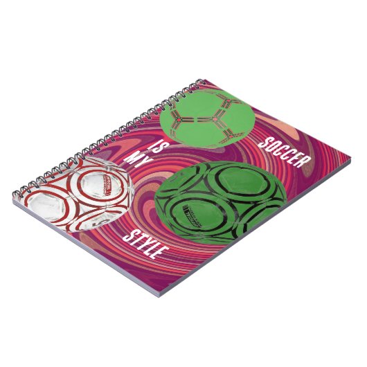 サッカーは私のスタイルジャーナルカラフルスパイラル ノートブック (左側)