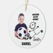 サッカーは私のスポーツ写真オーナメント セラミックオーナメント (左)