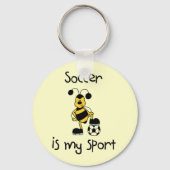 サッカーは私のスポーツTシャツとギフト キーホルダー (正面)