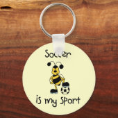 サッカーは私のスポーツTシャツとギフト キーホルダー (正面)