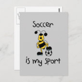 サッカーは私のスポーツTシャツとギフト ポストカード (正面/裏面)