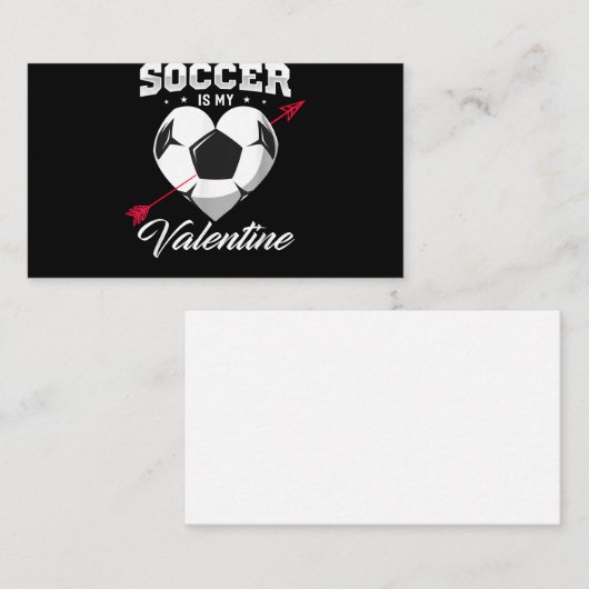 サッカーは私のバレンタインシャツサッカーバレンタイン エンクロージャーカード (正面/裏面)