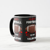 サッカーは私のバレンタインデーおもしろいスポーツ選手である マグカップ (正面左)