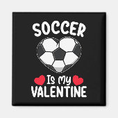 サッカーは私のバレンタインデーのスポーツ マグネット (正面)