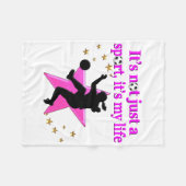 サッカーは私の人生だ フリースブランケット (正面(横))