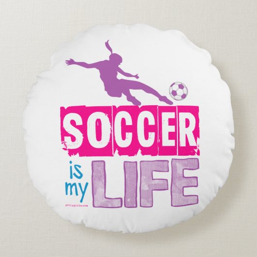 サッカーは私の人生だ ラウンドクッション (正面)
