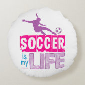 サッカーは私の人生だ ラウンドクッション (裏面)