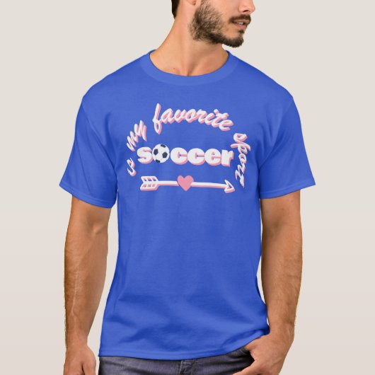 サッカーは私の好きなスポーツです友達家族 Tシャツ (正面)