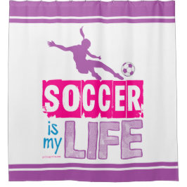 サッカーは私の生命です シャワーカーテン
